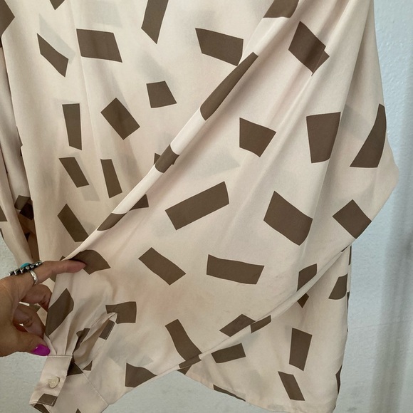 Classy Sophisticated Timeless Saint Clair Paris Sleeves Printed Vintage Top - Picture 4 of 5